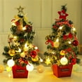 thumbnail image 2 of 19.6" Mini Christmas Tree Set, Tabletop Artificial Christmas Tree, LED String Lights, Christmas Tree Ornaments for Christmas Table Top Desk Decor Home Indoor Decoration, 2 of 8