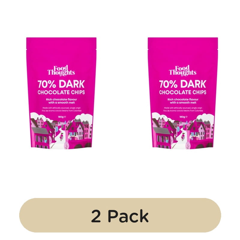 Food Thoughts 70% Dark Chocolate 180g, British Import (Pack of 2)