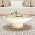 thumbnail image 2 of Michael Amini La Rachelle Round Cocktail Table with Glass Top - Champagne Ivory, 2 of 6