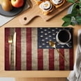 thumbnail image 2 of Vintage American Flag Placemats Set of 1, Red White Striped Star Independence Day Non-Slip Place Mats Washable Table Mats for Kitchen Dining Table Decorations Indoor/Outdoor, 2 of 9