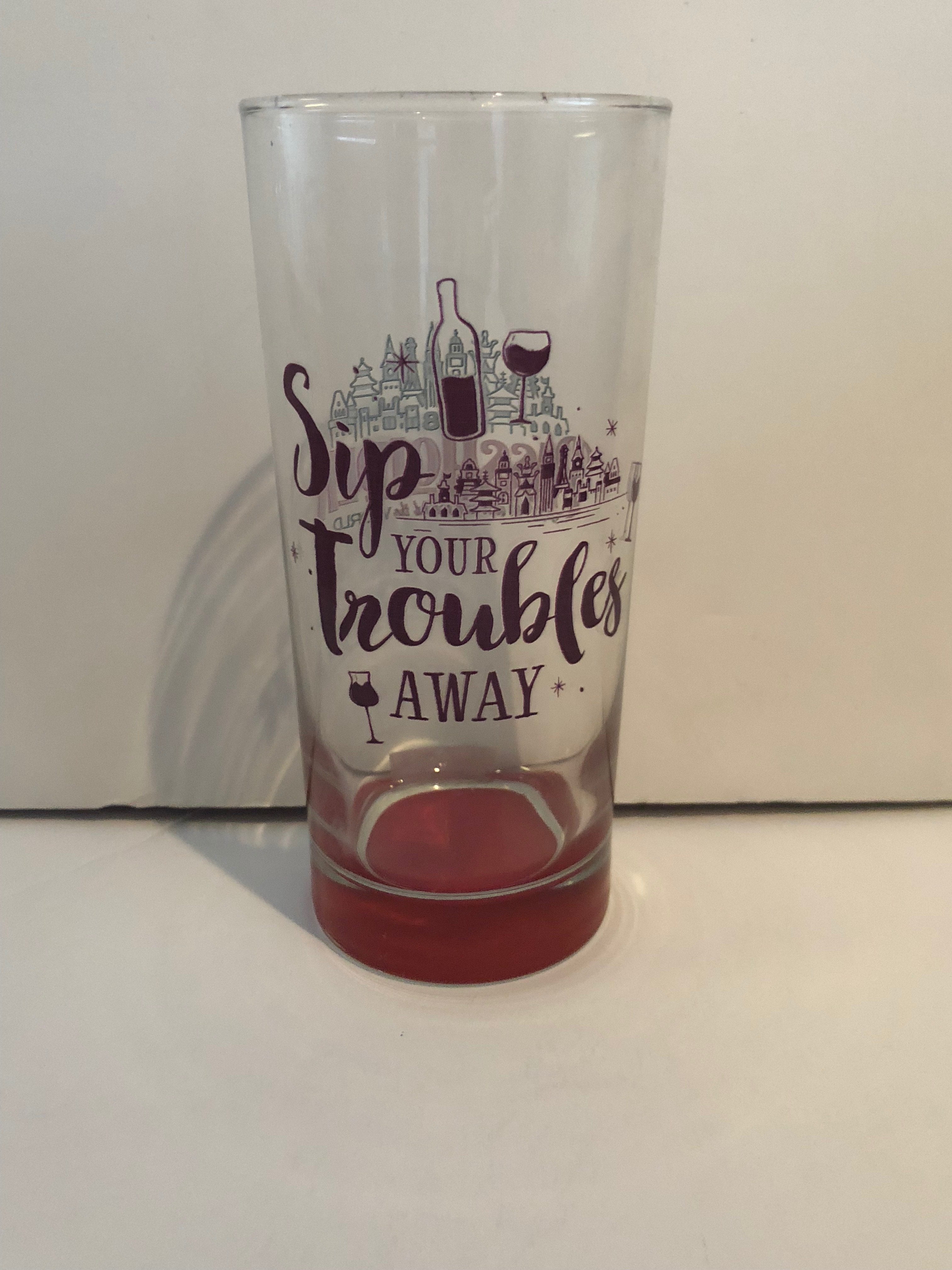 Disney 2018 Food Wine Festival Passholder Sip Your Troubles Away Tall Glass New