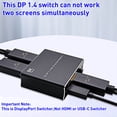 thumbnail image 2 of Cateissary de televisión de computadora de dirección dual 2 en 1 interruptor de salida DP 8K adaptador de video caja de interruptor Cables de computadora, 2 of 6