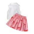thumbnail image 4 of Amidoa Toddler Girls 2 Piece Outfits Summer Clothes Solid Color Soft Cute Tank Top and Casual Pants Kids Clothing Sets Red Size 5T, 4 of 9