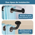 thumbnail image 4 of Cortineros para ventanas, Barra de Cortina Negro, Barra de Cortina Ajustable, Cortinero Negro, Barras de Cortina Envolventes, Barras de Cortina Industriales para casa, Ba&ntilde;o, Armario (48-84', 4 of 9
