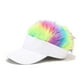thumbnail image 2 of Peluca de cabello humano Prolriy, gorra de béisbol para mujer, bufanda, peluca, gorra con visera multicolor, gorra de béisbol, peluca, sombreros para hombre, color blanco, 2 of 2
