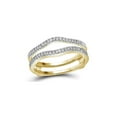 thumbnail image 1 of FB Jewels 14kt Yellow Gold Womens Diamond Ring Guard Wrap Solitaire Band Enhancer 1/4 Cttw Size 9.5, 1 of 1
