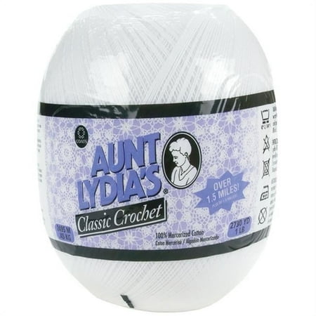 UPC: 0073650907722 | Coats – Crochet & Floss 154-1 Aunt Lydias Crochet Cotton Classic Size 10-White