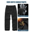 thumbnail image 6 of liyiyiyia Black Cargo Pants Boys Hiking Fishing Convertible Pants for Outdoor Climbing Youth Trousers, 6 of 8