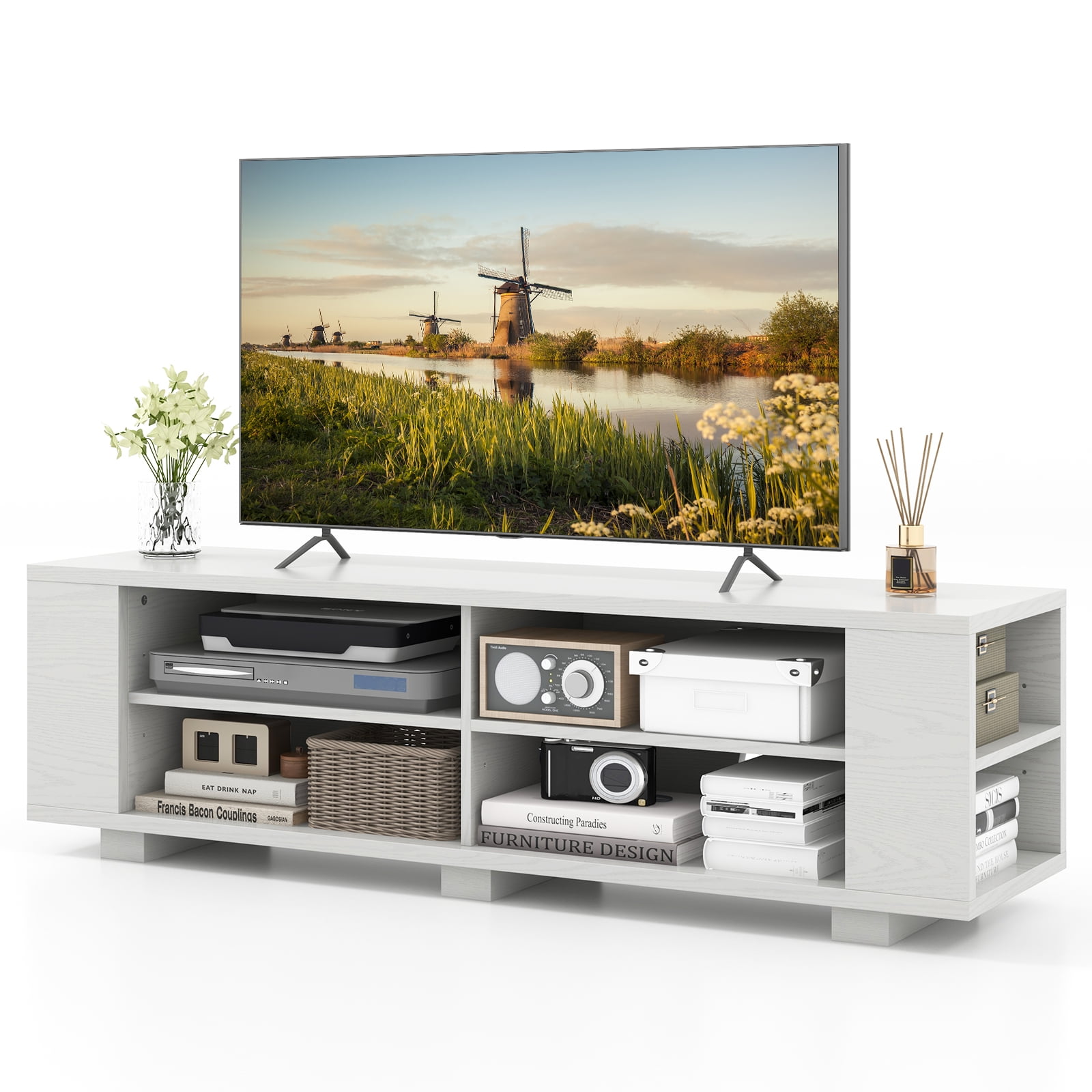 White entertainment center for 65 inch tv discount