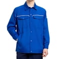 thumbnail image 4 of Mgmyaa Men's Button Front Work Jacket Collared Long Sleeve Coat with Chest Pockets, Durable Casual Chore Outerwear, 4 of 4