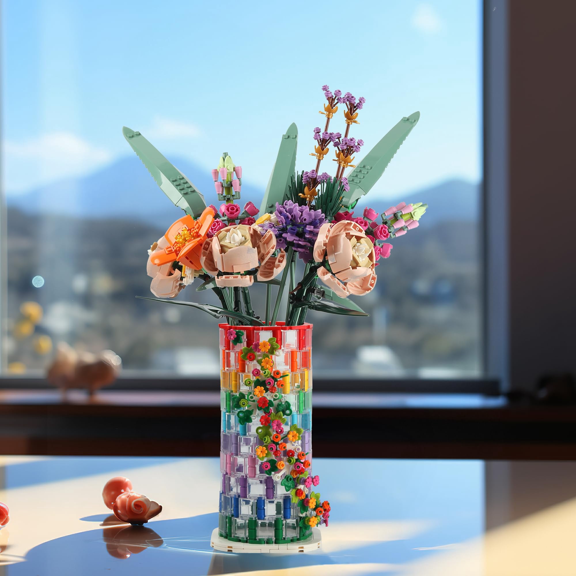 HI-REEKE Transparent Vase Building Block Set, LEGO Compatible