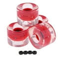 thumbnail image 2 of relayinert 4 Pcs/ensemble Roues de Planche à Roulettes Trottinette Longboard Planches de Skate PU Rouleaux Clignotants Rétro Roue de Planche Roulements de Camion Rouge, 2 of 6