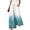 Light Blue, variant on Watercolor Floral Wide Leg Pants for Women, High Waist Drawstring Palazzo Trousers - Boho Summer Flowy Beach Bottoms Army Green L