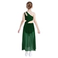 thumbnail image 3 of YiZYiF Girls Solid Color Lyrical Dance Costume Sleeveless Shiny Rhinestone Mesh Modern Dancing Dress Diamond Green 12, 3 of 6