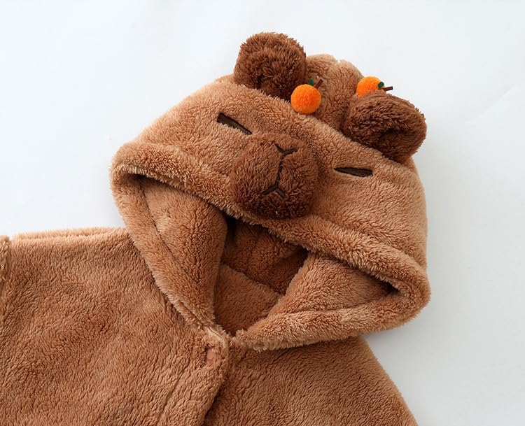 Capybara Onesies Robe Cute Capybaras Costume for Halloween Party Plush Capybara Pajama Hooded Bodysuit Jumpsuit Sleepwear for Halloween Christmas Gifts