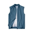 thumbnail image 2 of Tawop Mens Vest Sleeveless Summer Zipper Lightweight Breathable Vest with Pockets Casual Layering,Blue,5XL, 2 of 4