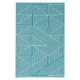 thumbnail image 4 of Fab Habitat Outdoor Rug - Waterproof, Fade Resistant, Crease-Free, Reversible - Premium Recycled Plastic - Modern Geometric - Patio, Deck, Porch, Balcony, Laundry Room - Tokyo - Teal - 4 x 6 ft, 4 of 9
