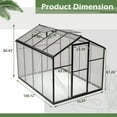 thumbnail image 2 of 6x8 FT Walk-in Greenhouse with Aluminum Frame, UV-resistant Polycarbonate Greenhouse with Ventilation, for Garden,  Yard, Black, 2 of 9