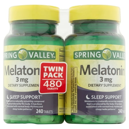 Spring Valley Melatonin 3 mg Paquet de comprimés complément alimentaire, 480 ct