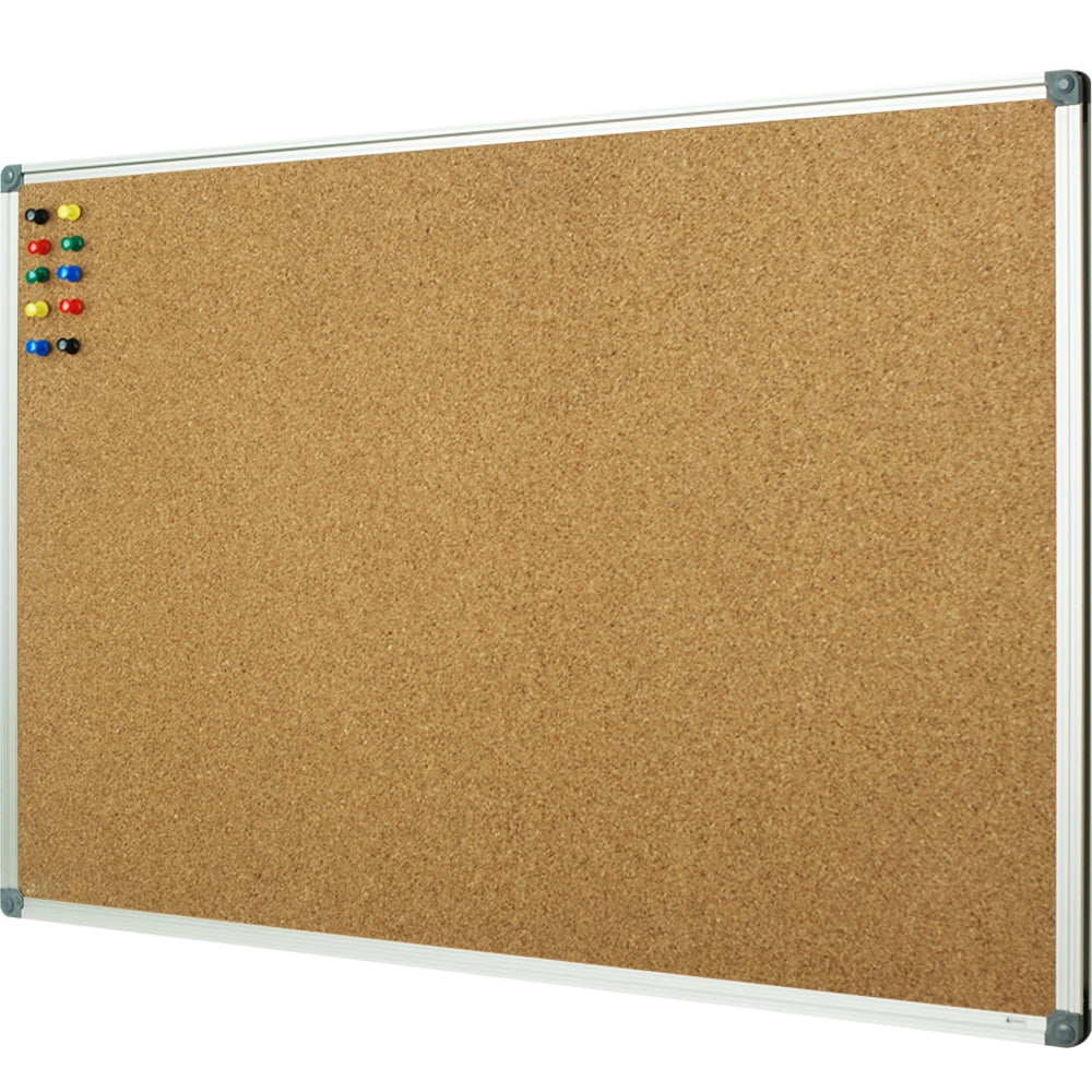 Heavy Duty Corkboard Framed Bulletin Cork Board Aluminum Frame 2' x 1.5' Durable 