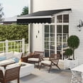 thumbnail image 2 of 8' x 6.6' Manual Retractable Patio Awning, Outdoor Sun Shade Canopy for Deck or Window, Black, 2 of 6
