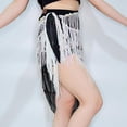 thumbnail image 5 of MELDVDIB Womens Sequined Skirts Elastic Waisted Fringe Skirts Summer Elegant Flared Fashion Casual Light Weight Mini Skirts, 5 of 6