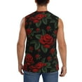thumbnail image 4 of Uemuo Roses Pattern Men's Sleeveless T-Shirt,Muscle Athletic Tank Top, Moisture-wicking Quick-dry Breathable Classic Tee Top for Gym Run Outdoor Sports-Small, 4 of 8