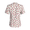thumbnail image 6 of Zufioo Chili Print Women's Classic V-neck T-shirt, V-neck Short-sleeved Tops Home Wear, Suitable for Daily Life, Work, Outdoors-Small, 6 of 8