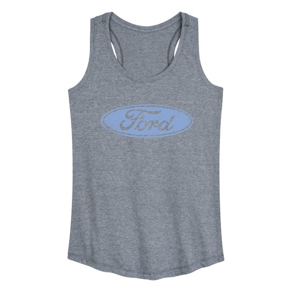 Ford - Blue Ford Logo Women's Graphic Racerback Tank