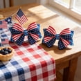 thumbnail image 4 of Patriotic USA Glitter Bow Decorations 2 Pieces Red White Blue Amer Ican Flag Bow Accents For 4th Of July Party Home Decor, 4 of 6