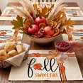 thumbnail image 4 of SLYNSHome Thanksgiving Placemat with Pumpkin And Leaf Print,Autumn Harvest Table Mat For Restaurant And Kitchen Decor, Fall Season Holiday Party Dinner Table Decoration, 4 of 6