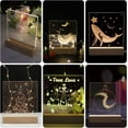 thumbnail image 4 of HUGFEGWE Wooden Light Base, Wooden LED Base 11.81 Inch Rectangle Display Pedestal Night LED Warm Light Lamp Base Lighted Display Stand with USB Switch for Crystal Glass Acrylic Art Display U2537-6440, 4 of 7