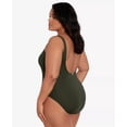 thumbnail image 3 of Lauren Ralph Lauren Women's Plus Lace-Up One-Piece Swimsuit  (22W, Olive), 3 of 4