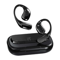 AI OWS Translator Earbuds, Leather Language Translator Earphone 144 Languages ONE Year Free Subscription, 3-in-1 Real-Time Translation Device（Black）