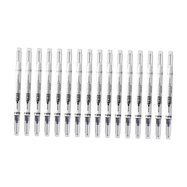 arctrm 16 Pieces Long Nib Markers Marking Tools Double Headed Quick Drying Multipurpose Black White