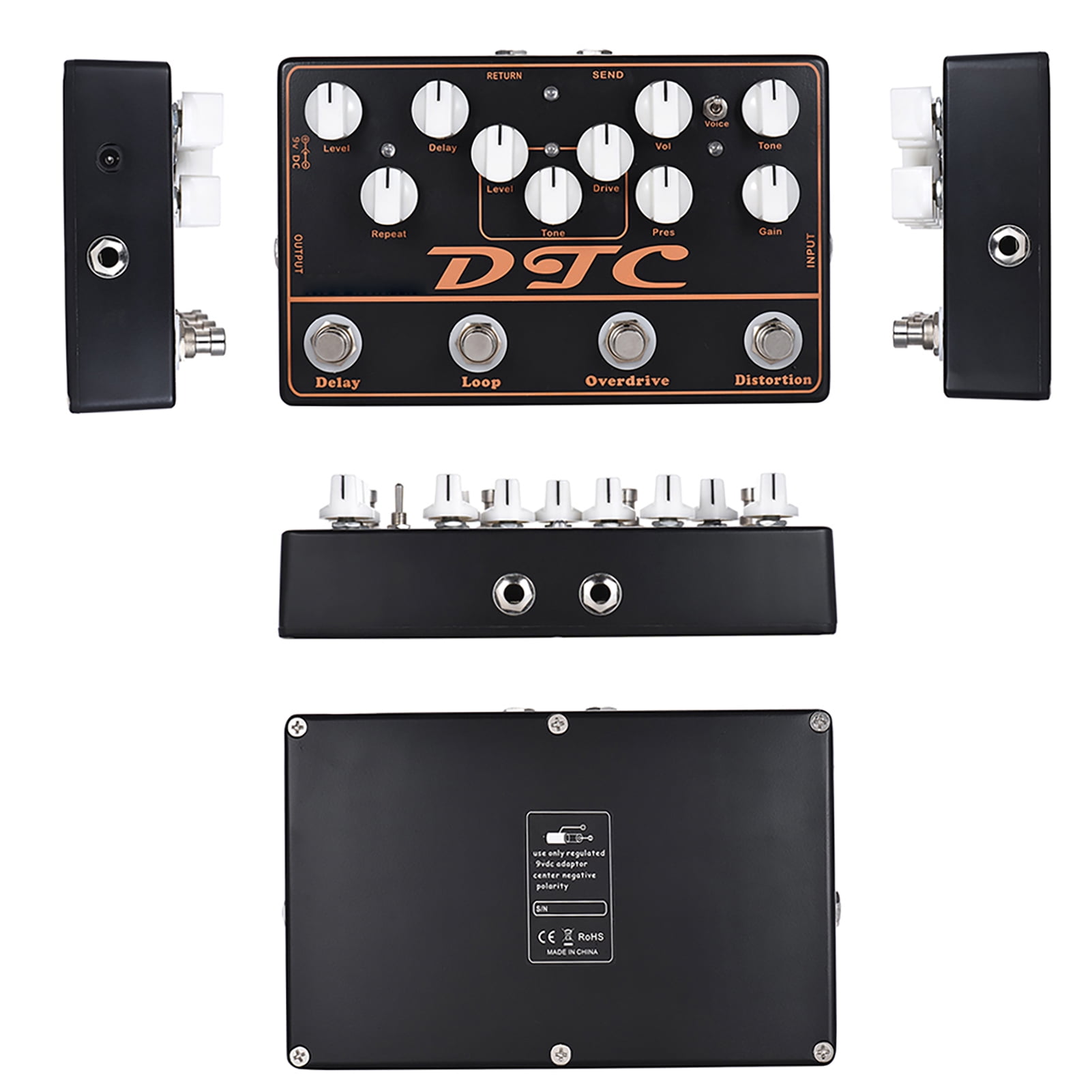 overdrive effect pedal Pedal MOSKYAudio DTC 4-in-1 Electric Guitar Effects Pedal Distortion + Overdrive + Loop + Delay