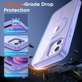 thumbnail image 3 of Magnetic for iPhone 12 Case,iPhone 12 Pro case, [Compatible with MagSafe][Clear Hard Back with Soft TPU Bumper][12FT Military Grade Drop Protection] Shockproof Phone Case,Clear Purple, 3 of 14