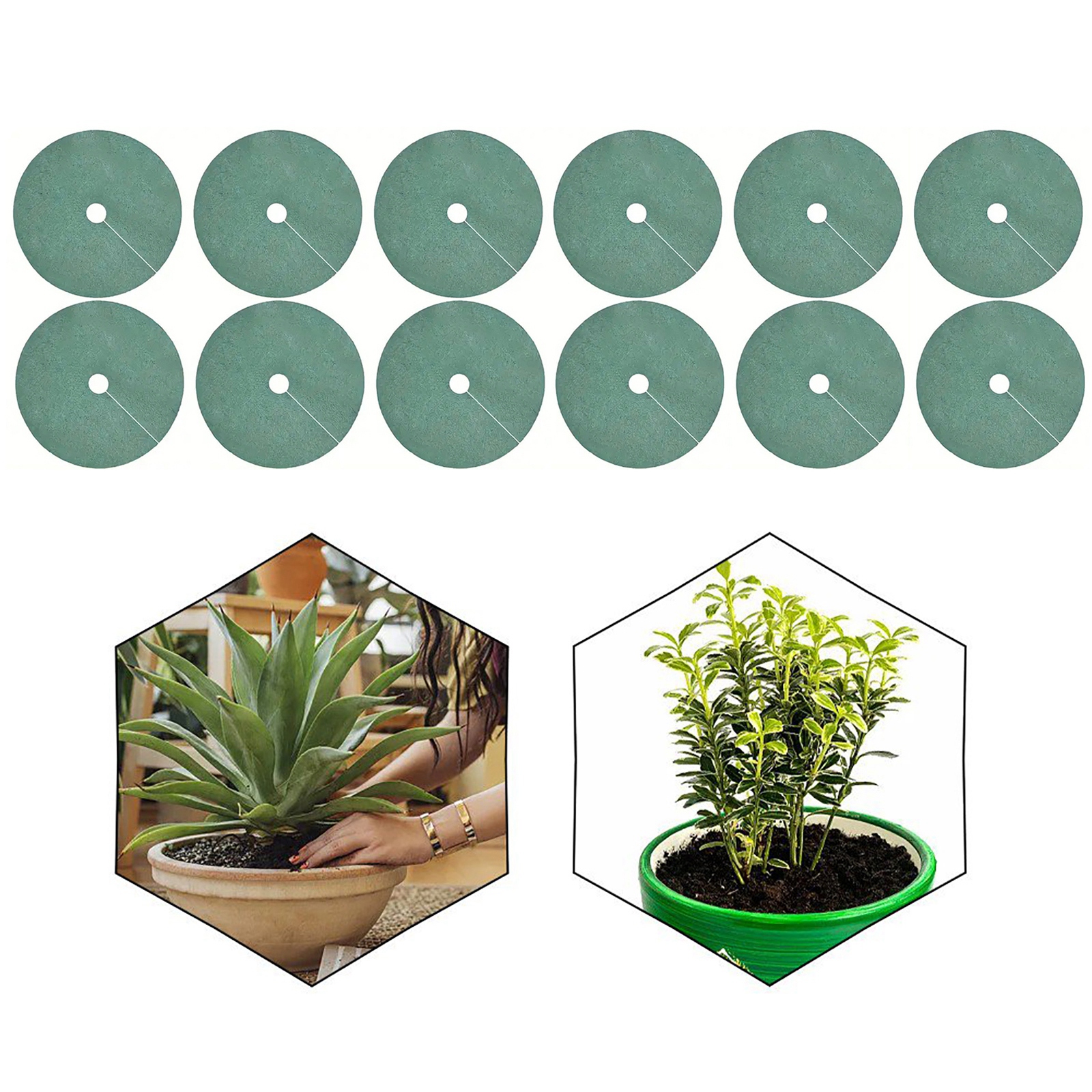 20.5 Inch Tree Mulch Ring Weed Barrier mat Used to inhibit Weed Growth With 24 Garden Stakes Reusable Non Woven Tree Ring Mulch Ring Tree Protector Mat