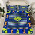 thumbnail image 2 of Manfei Sports Gamer King Sheet Sets,Game Gaming Pickleball Bedding King Size,Blue Green Orange Bed Sheets Set King Size,Breathable Room Decorative,4-Piece, 2 of 7