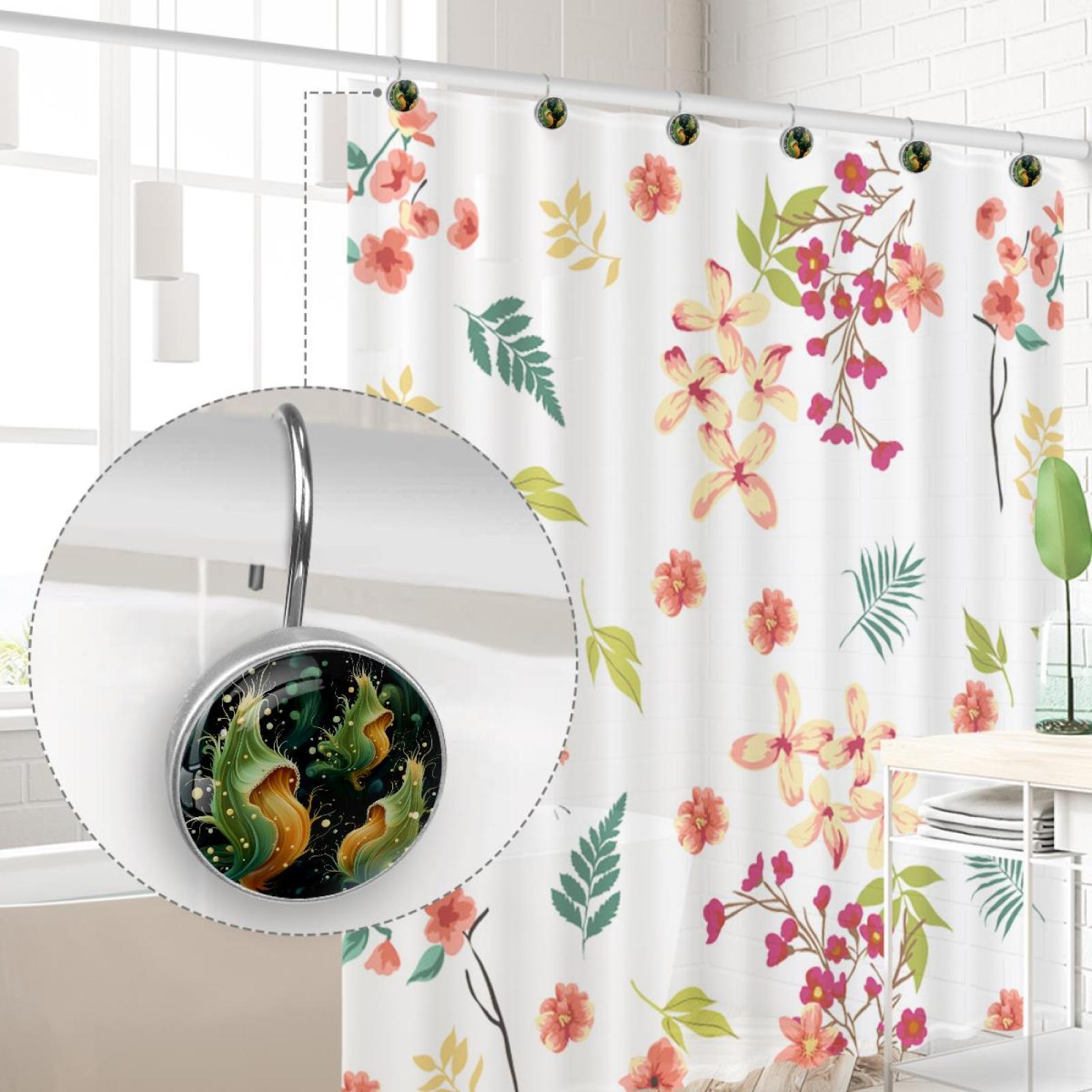 HemaKayy 12 Pcs Decorative Shower Curtain Hooks - Stainless Steel Rings for Bathroom Décor - Easy Glide & Secure Hold - Perfect Decoration for Bathroom Shower Rods - Ocean Sea Slug