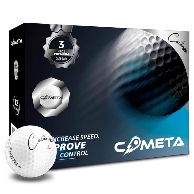 Pelotas de golf LA CACARIZA Cometa Tour, paquete de 12 pelotas premium de 3 capas