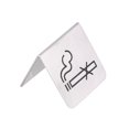thumbnail image 1 of Stainless Steel No Smoking Table Tent Sign Double Side Free Standing No Smoking Sign for Office Hotel (Cigarette), 1 of 7