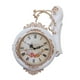 thumbnail image 2 of Reloj de pared de doble cara, redondo, sin tictac, silencioso, clásico, decorativo para colgar. Blanco, 2 of 9