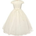 thumbnail image 3 of Big Girls' Cap Sleeve Pearl Sequin Communion Flowers Girls Dresses White 12, 3 of 3