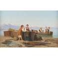 thumbnail image 3 of Giovanni Della Rocca 24x17 Black Modern Framed Museum Art Print Titled - Fisherfolk in the Bay of Naples, 3 of 5