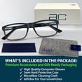 thumbnail image 3 of BLUE CUT Blue Light Blocking Glasses for Screen Time, Computer Glasses for Adults, Black/Blue, 3 of 7