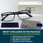 BLUE CUT Blue Light Blocking Glasses for Screen Time, Computer Glasses for Adults, Black/Blue
