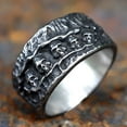 thumbnail image 5 of ZMY Home Stainless Steel Wide Band Skull Ring - Unique Design with Five Skulls, Gothic Statement Jewelry (12), 5 of 6