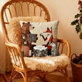 thumbnail image 3 of 17.7x17.7 in Christmas Pillow, Linen Christmas Pillow Covers, Christmas Decorative Pillow Covers, Linen Cushion Cover with Cute Animal Graphic Print for Sofa Couch Home Holiday Decorations, Lazyguy, 3 of 6