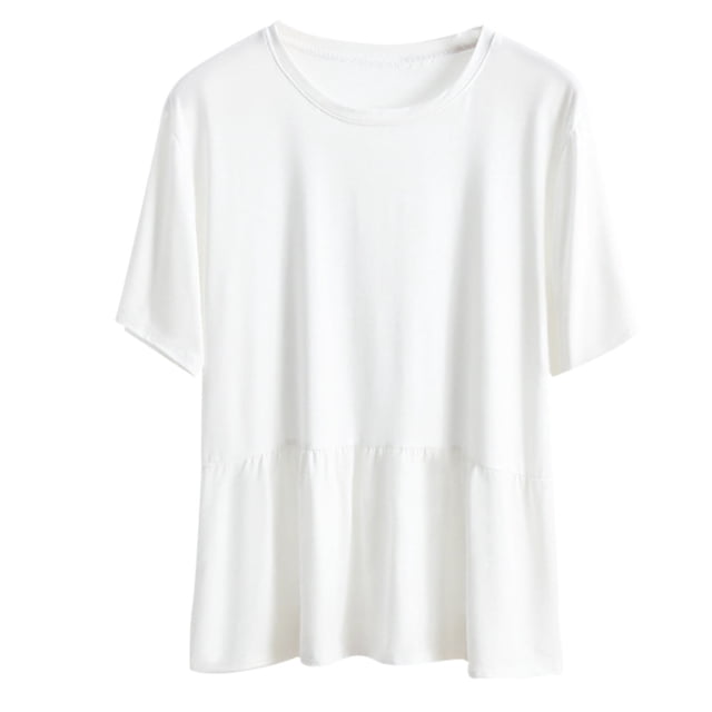 Yuyuzo Hauts de Pyjama pour Femmes à Manches Courtes Col Ras du Cou Haut Doux et Confortable Vêtements de Nuit Vêtements de Détente Vêtements d'Intérieur